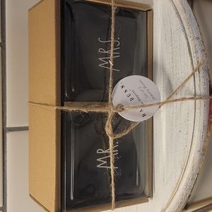 Rae Dunn  Mr & Mrs jewelry boxes